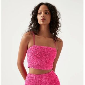 Aje Evelyn Sequin Crop Top